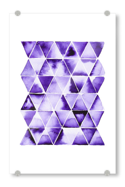 Acrylglasbild "Buffiere - Violette Dreiecke" artboxONE - Abstrakt
