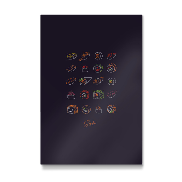 Galerie-Print "Sushi type line style neon black" 30x20 cm artboxONE