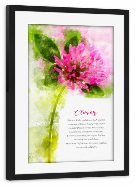 Poster mit Rahmen schwarz "Clover" artboxONE - Natur,Floral