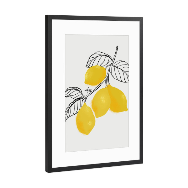Poster mit Rahmen Schwarz (Metallic) "Lamya lemons" artboxONE - Essen & Trinken