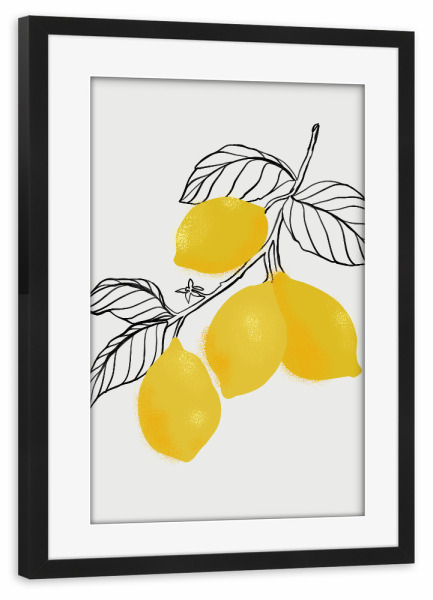 Poster mit Rahmen schwarz "Lamya lemons" artboxONE - Essen & Trinken