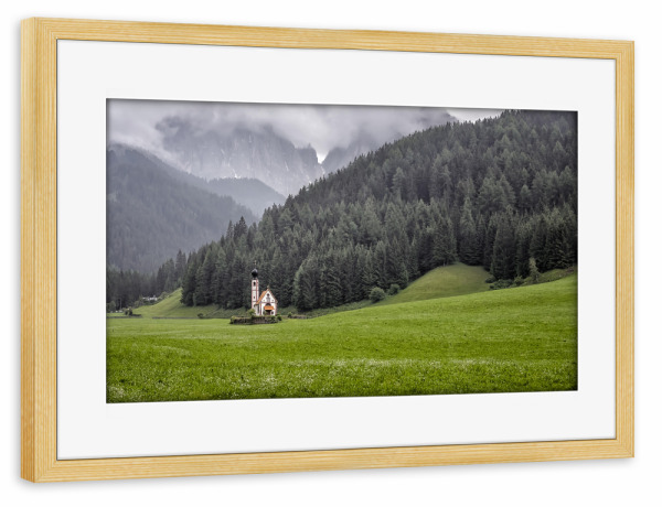 Poster mit Rahmen kiefer "Dolomites landscape" artboxONE - Natur,Reise,Architektur,Reise / Länder