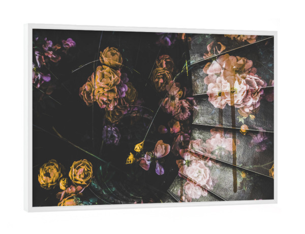 Poster mit weißem Rahmen "Roses Bloomed by Tas" artboxONE - Natur,Floral,Geometrie