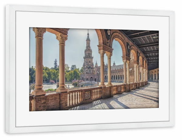 Poster mit Rahmen weiß "Seville" artboxONE - Städte,Reise,Architektur,Reise / Länder,Städte / Weitere