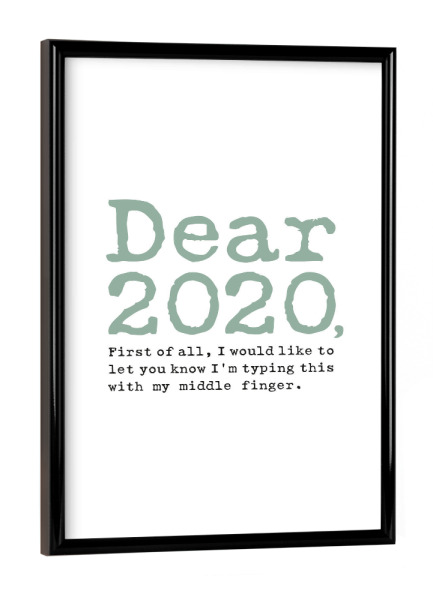 Poster mit schwarzem Rahmen "Getippt mit Mittelfinger I Grün" artboxONE - Typografie,Abstrakt,Lehrersprüche,Für Papa,Lustig