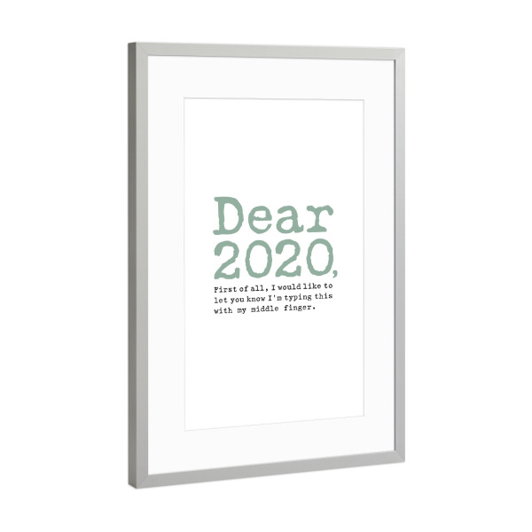 Poster mit Rahmen Silber "Getippt mit Mittelfinger I Grün" artboxONE - Typografie,Abstrakt,Lehrersprüche,Für Papa,Lustig