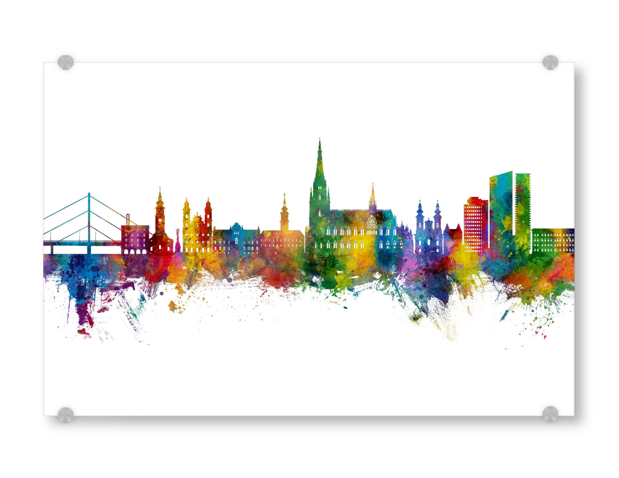 Acrylglasbild "Linz Austria Skyline" artboxONE - Städte