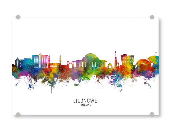 Acrylglasbild "Lilongwe Malawi Skyline txt" artboxONE - Städte
