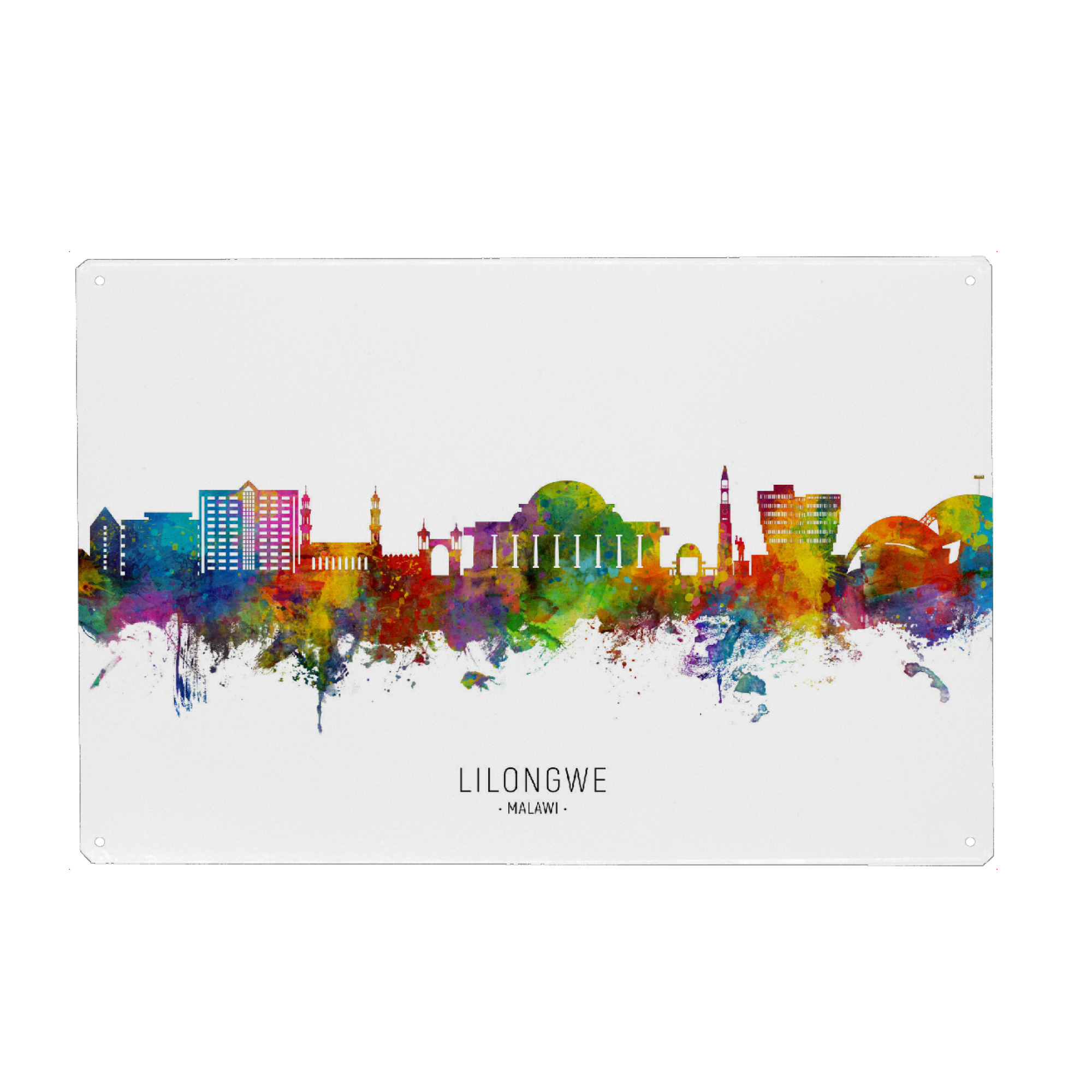 Metall Poster "Lilongwe Malawi Skyline txt" artboxONE - Städte