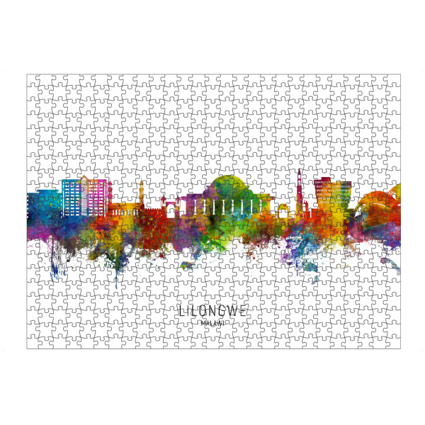 Puzzle Ravensburger "Lilongwe Malawi Skyline txt" artboxONE - Städte