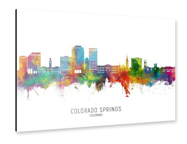 Alu-Dibond "Colorado Springs Skyline txt" 30x20 cm artboxONE