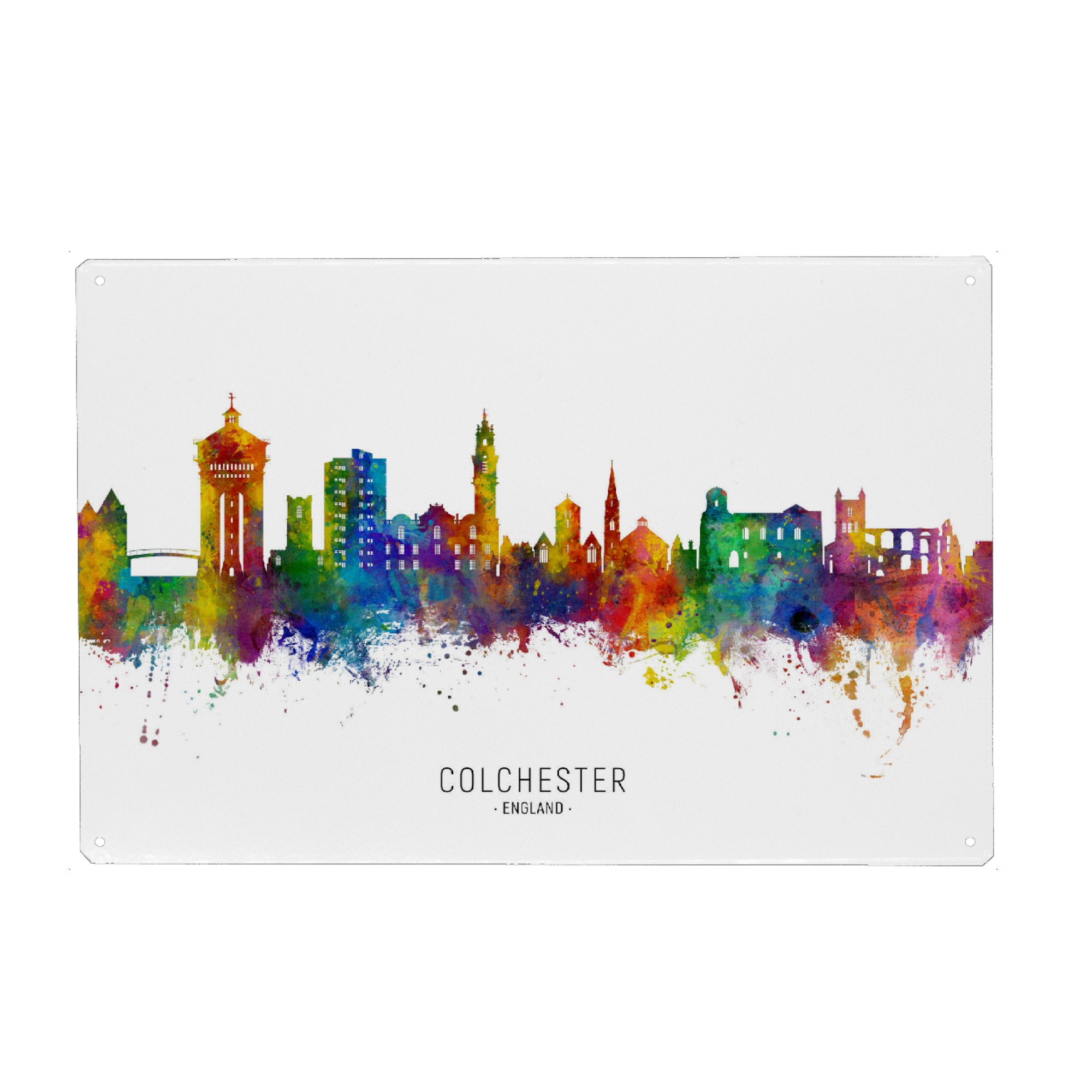Metall Poster "Colchester England Skyline txt" artboxONE - Städte