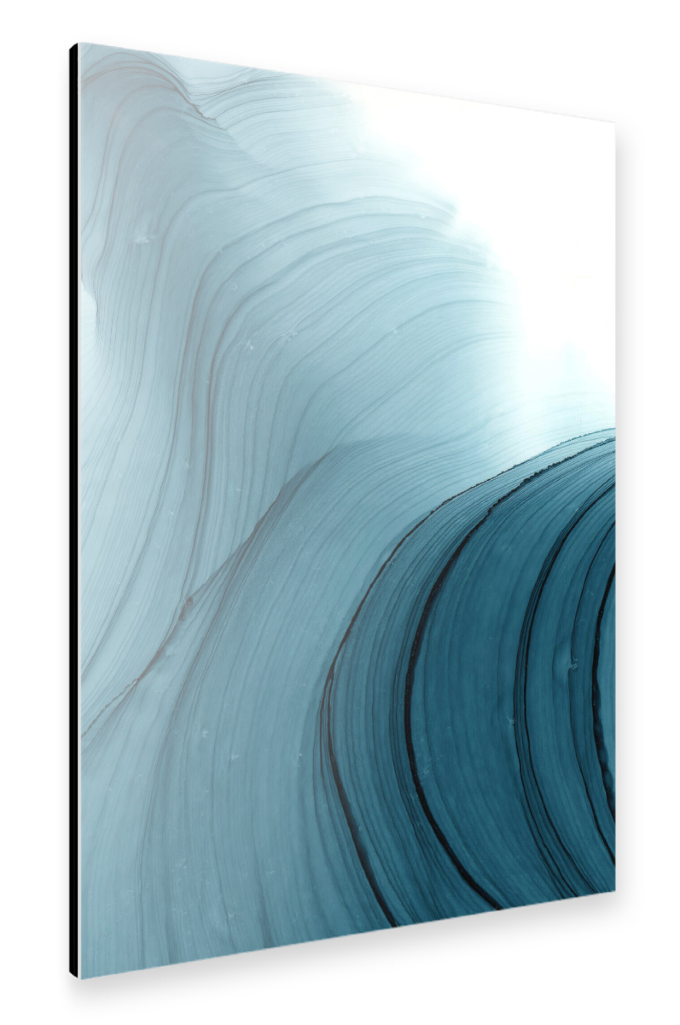 Alu-Dibond "Dark Green Waves - Art" 30x20 cm artboxONE