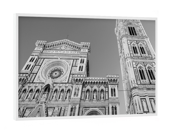Poster mit weißem Rahmen "Florence Architecture in B&W" artboxONE - Städte,Reise,Architektur