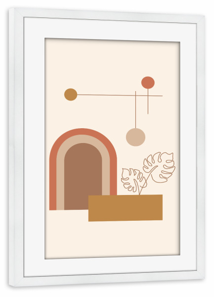 Poster mit Rahmen weiß "Balanced Abstract Desert" artboxONE - Abstrakt,Geometrie - Minimal,Earth tones,Geometric,Geometrie,Geometry,Formen,Beige,Boho