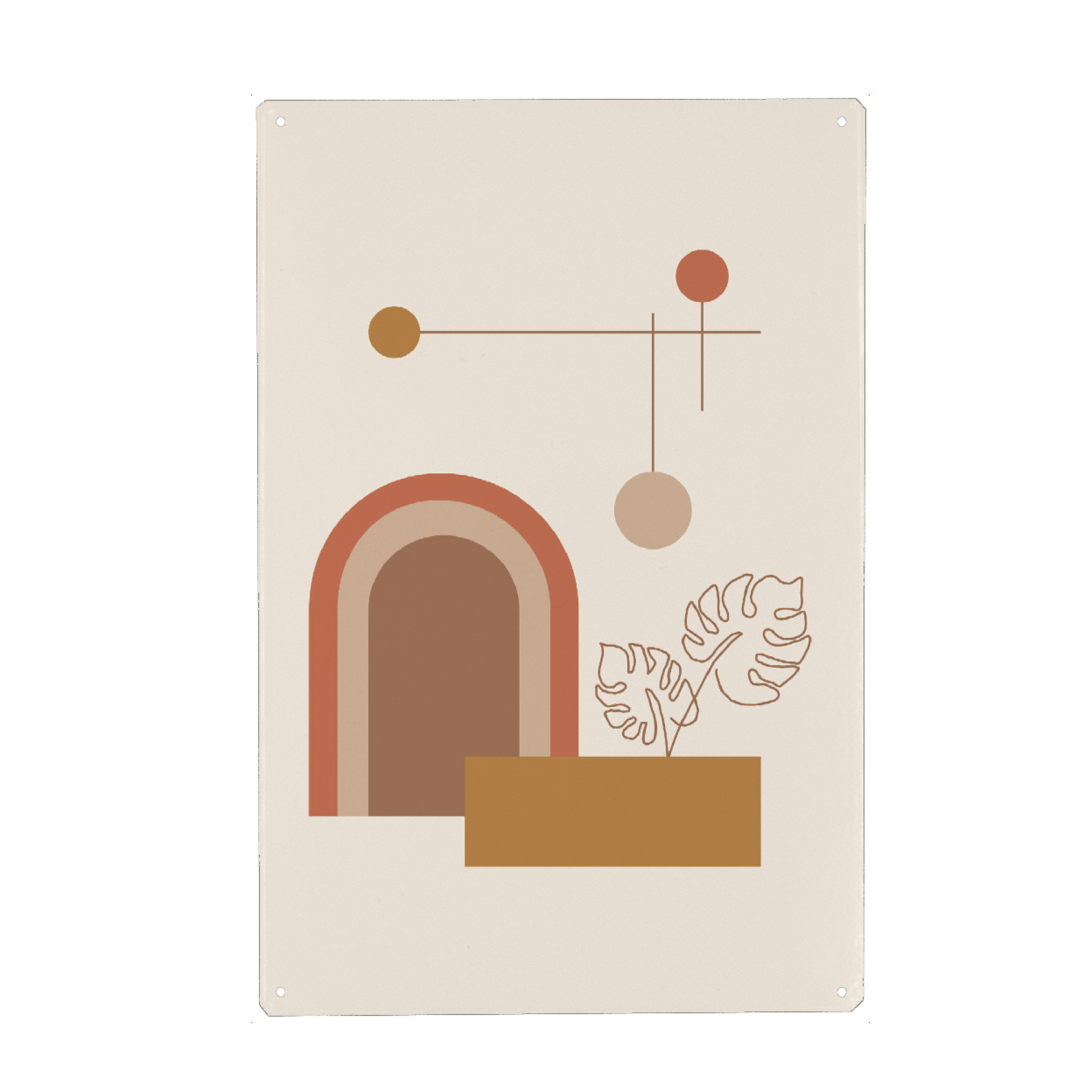 Metall Poster "Balanced Abstract Desert" artboxONE - Abstrakt,Geometrie - Minimal,Earth tones,Geometric,Geometrie,Geometry,Formen,Beige,Boho