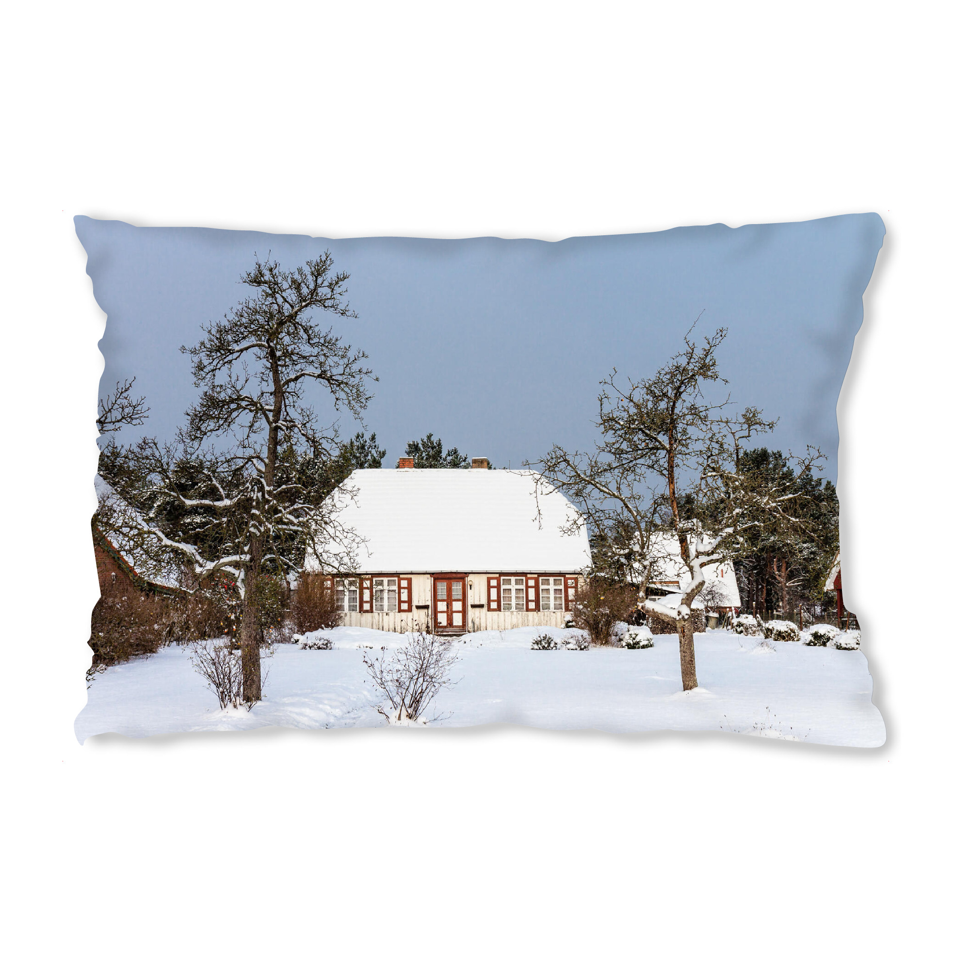 Design-Kissen "Haus in Born im Winter" artboxONE - Natur,Reise,Architektur