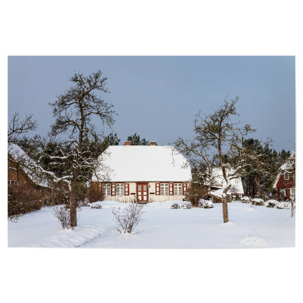 Poster 30x20 cm "Haus in Born im Winter" artboxONE - Natur,Reise,Architektur