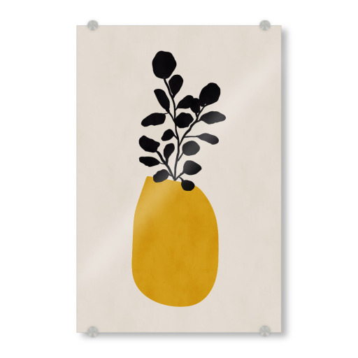 MID CENTURY YELLOW VASE