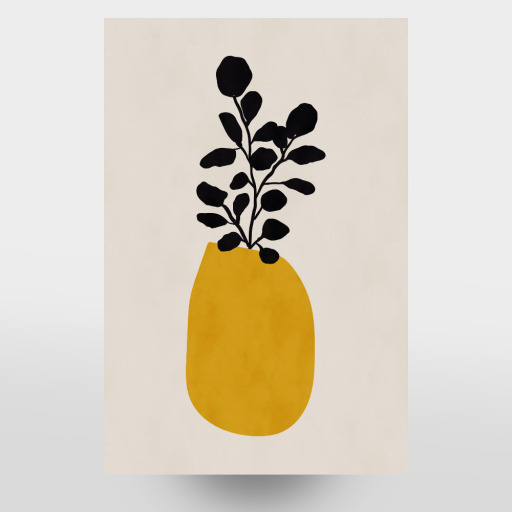MID CENTURY YELLOW VASE