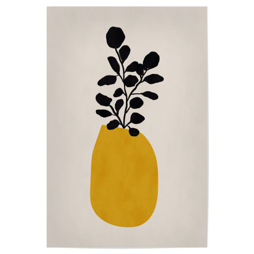 MID CENTURY YELLOW VASE MID CENTURY YELLOW VASE