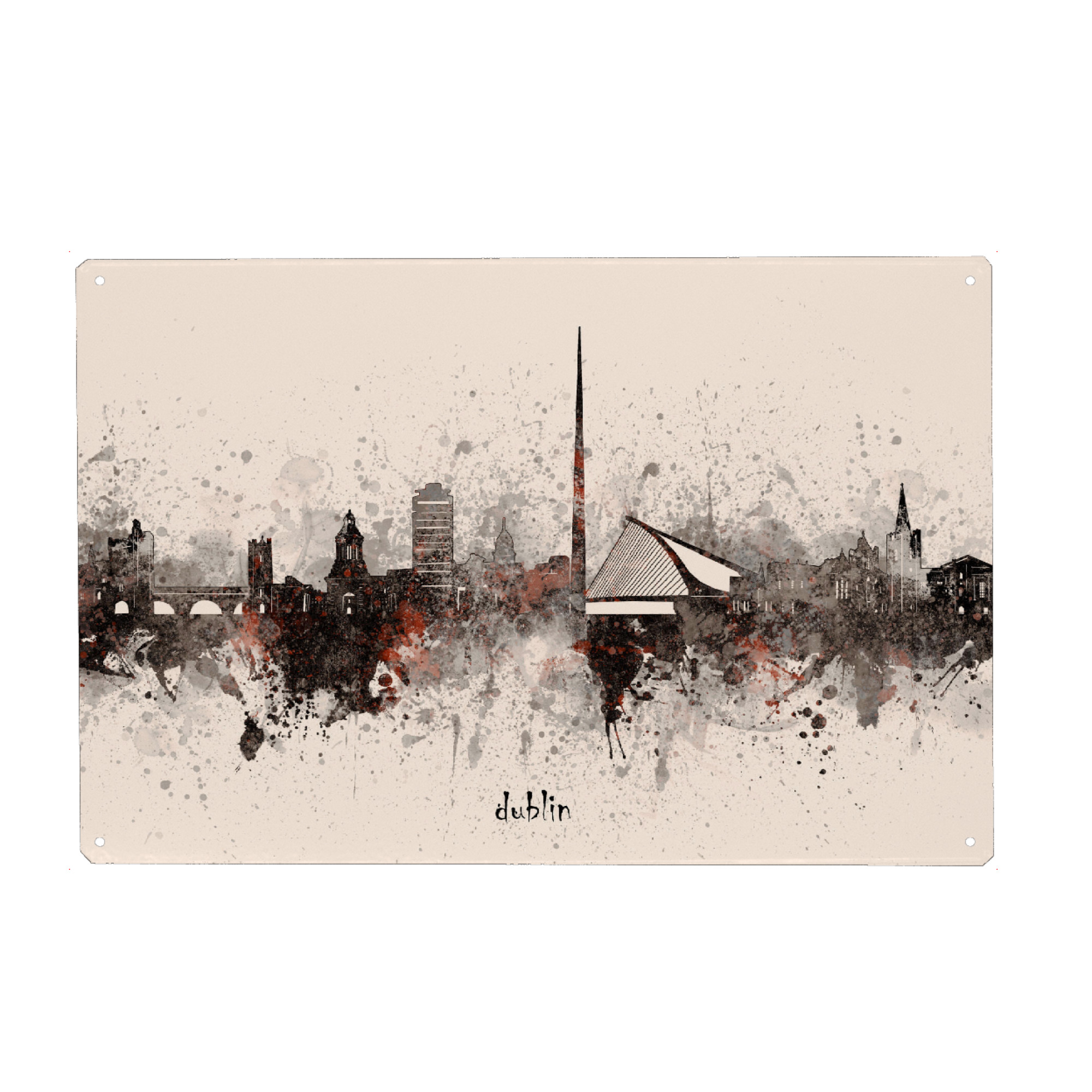 Metall Poster "Dublin skyline artistic beige" artboxONE - Städte,Reise,Architektur