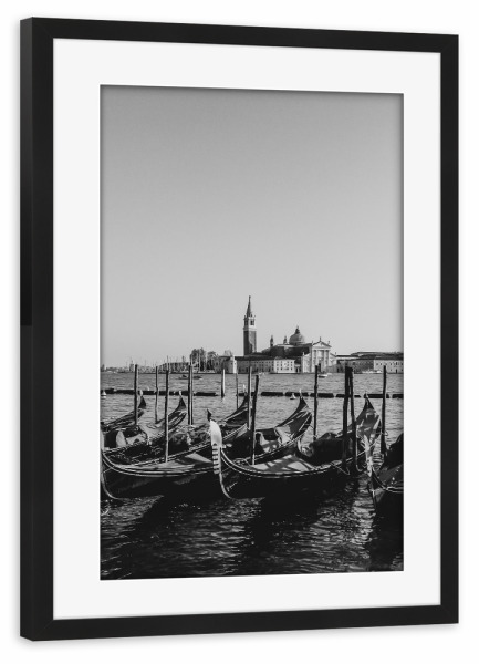 Poster mit Rahmen schwarz "Venice in B&W" artboxONE - Reise,Architektur,Städte / Venedig