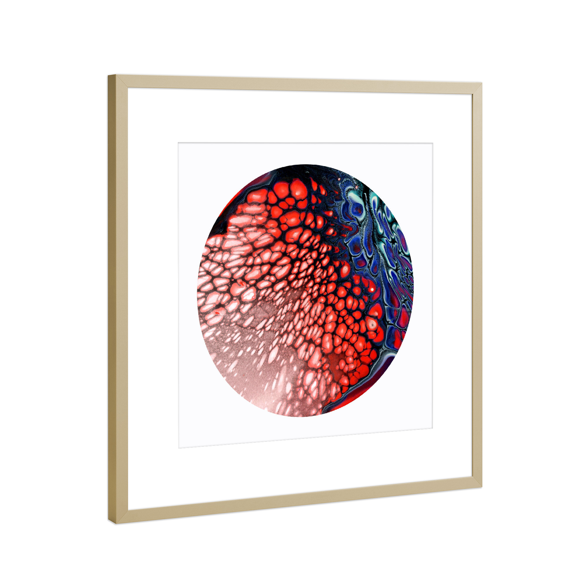 Poster mit Rahmen Gold "Those red Cells" artboxONE - Abstrakt