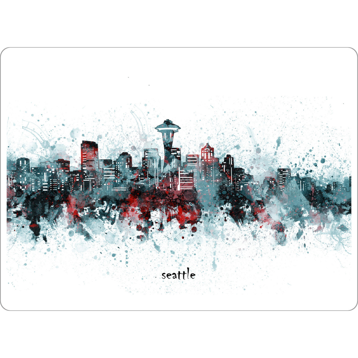 Tischset "Seattle skyline artistic grey" artboxONE - Städte,Reise,Architektur