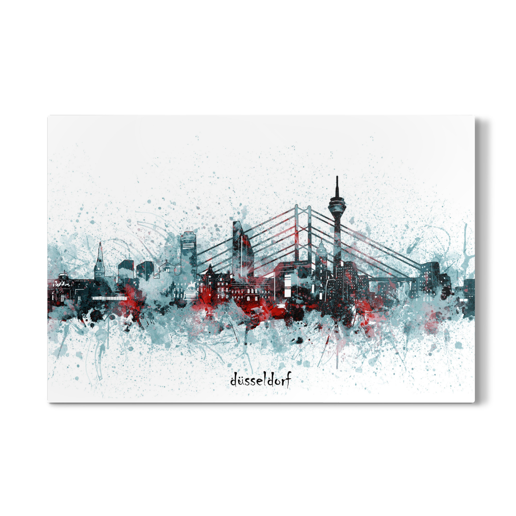 Galerie-Print "Dusseldorf skyline artistic grey" 30x20 cm artboxONE