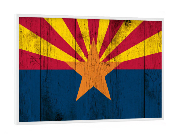 Poster mit weißem Rahmen "Arizona Vintage Flag" artboxONE - Abstrakt,Reise / Länder
