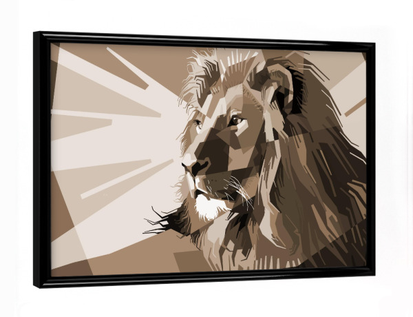 Poster mit schwarzem Rahmen "Löwe Art sepia" artboxONE - Tiere,Abstrakt,Reise / Afrika
