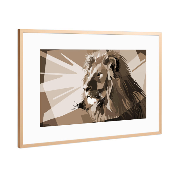 Poster mit Rahmen Kupfer "Löwe Art sepia" artboxONE - Tiere,Abstrakt,Reise / Afrika