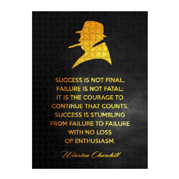 Puzzle Ravensburger "Winston Churchill Success Quote" artboxONE - Typografie,Menschen