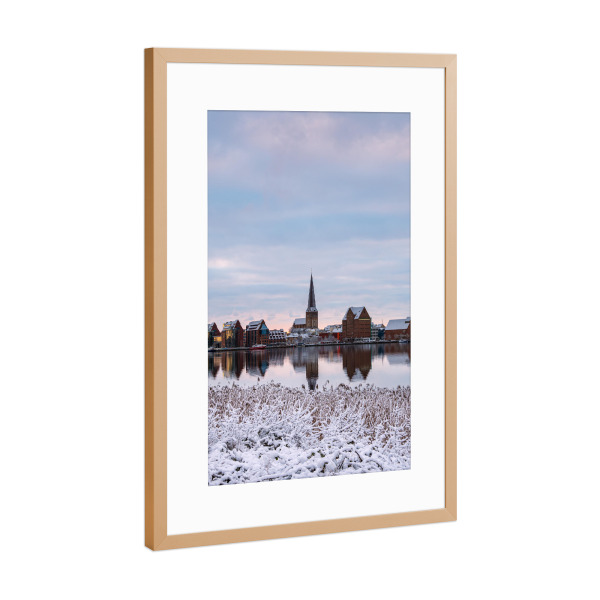 Poster mit Rahmen Kupfer "Petrikirche und Speicher" artboxONE - Natur,Reise,Architektur,Städte / Weitere