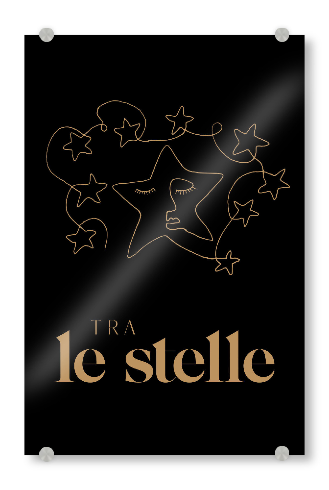 Acrylglasbild "Among the stars dreamy line art" artboxONE - Typografie,Für Kinder,Galaxy