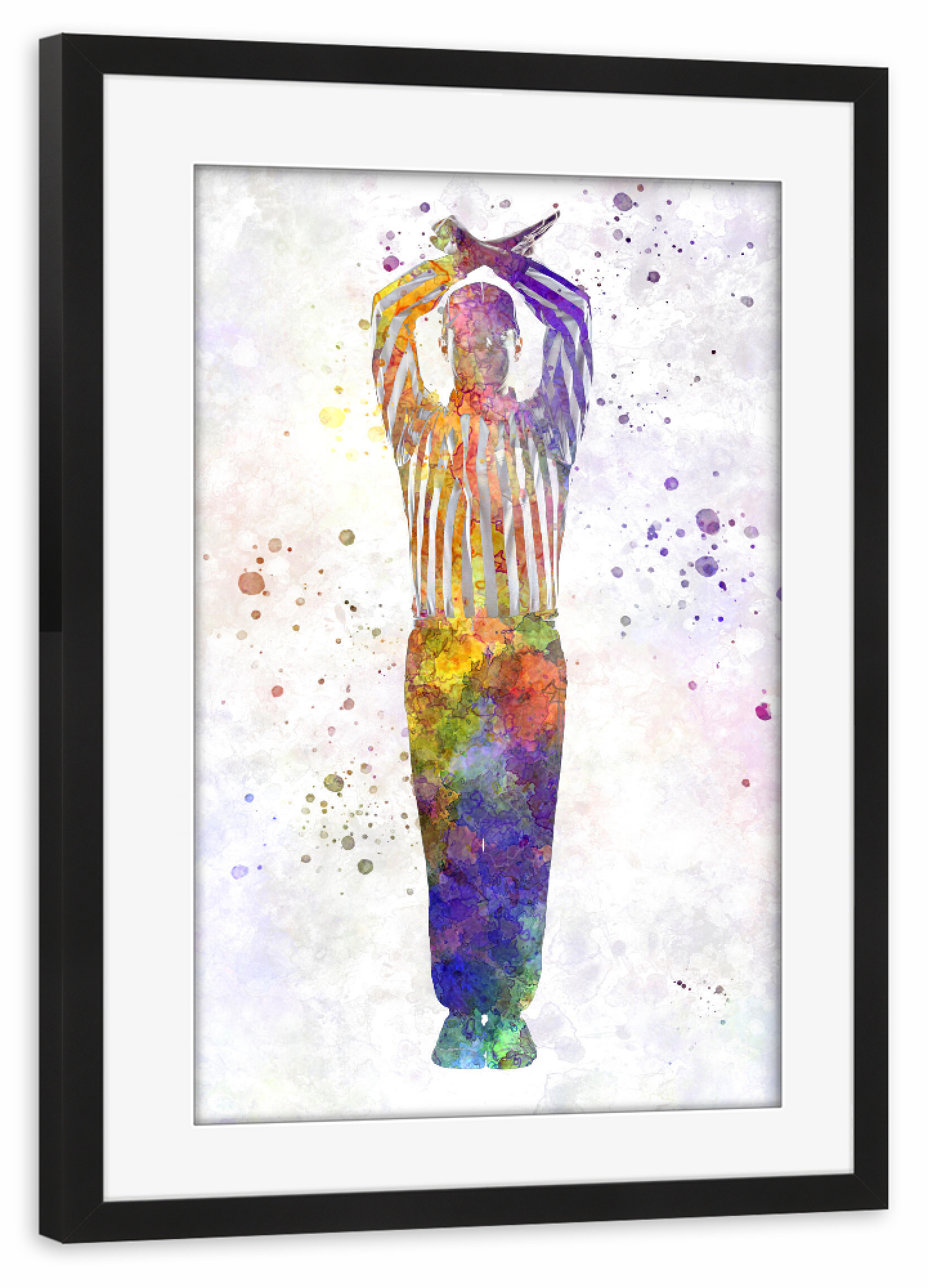 Poster mit Rahmen schwarz "Referee" artboxONE - Sport - Sport,Sports,Watercolor,Baseball,Color,Multicolor,American,Bat,Stadium,Bunt,Colorful