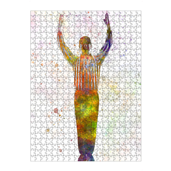 Puzzle Ravensburger "Baseball umpire" artboxONE - Sport - Sport,Sports,Watercolor,Baseball,Color,Multicolor,American,Bat,Stadium - Bild sport