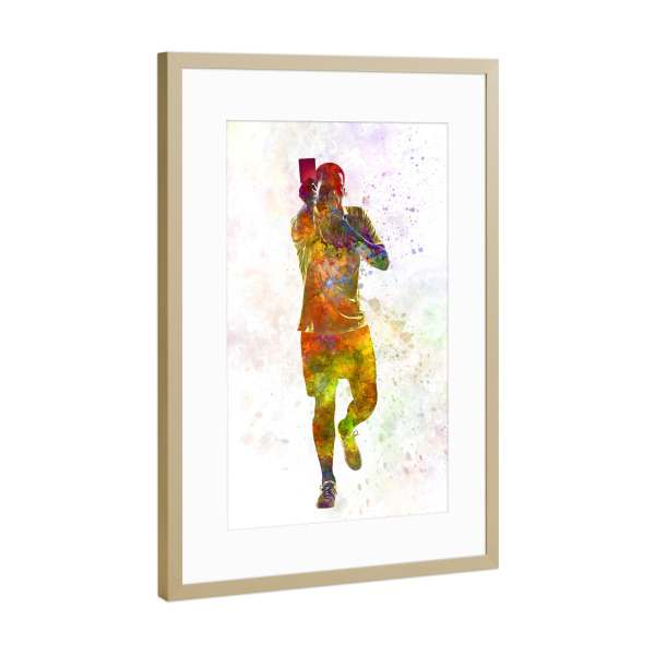 Poster mit Rahmen Gold "Watercolor soccer referee" artboxONE - Sport / Fußball