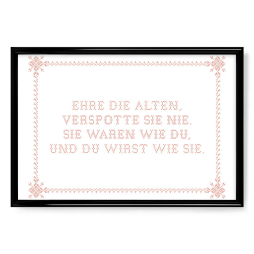 Ehre die Alten I Kreuzstich Rosa
