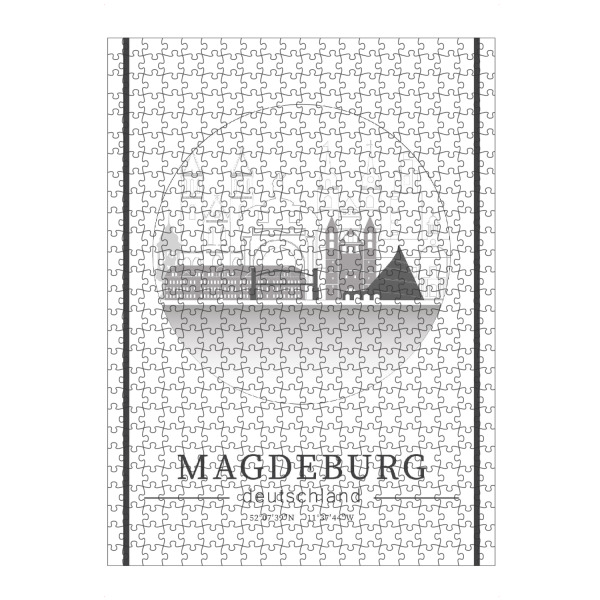 artboxONE Puzzle "Magdeburg skyline line art circle" artboxONE - Städte,Reise,Architektur,Kartografie