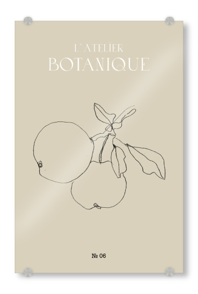 Acrylglasbild "Apples minimal pencil sketch" artboxONE - Typografie,Natur,Floral