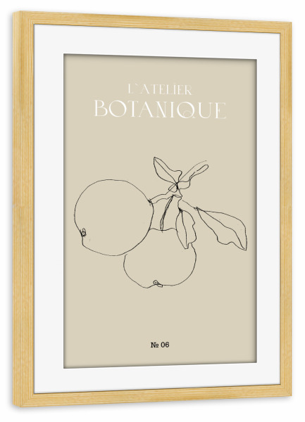 Poster mit Rahmen kiefer "Apples minimal pencil sketch" artboxONE - Typografie,Natur,Floral