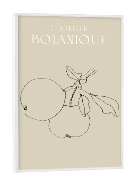 Poster mit weißem Rahmen "Apples minimal pencil sketch" artboxONE - Typografie,Natur,Floral