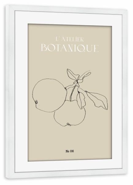 Poster mit Rahmen weiß "Apples minimal pencil sketch" artboxONE - Typografie,Natur,Floral