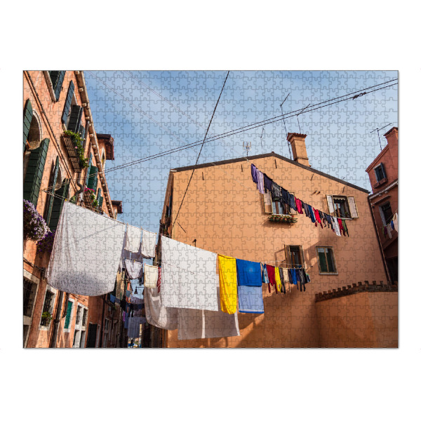 Puzzle Ravensburger "Wäscheleinen und Häuser" artboxONE - Reise,Architektur,Städte / Venedig,Reise / Länder
