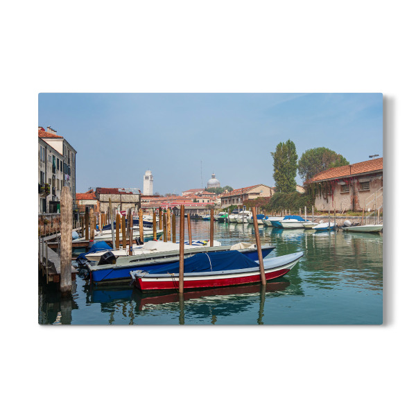 Galerie-Print "Boote und Turm in Venedig" 30x20 cm artboxONE