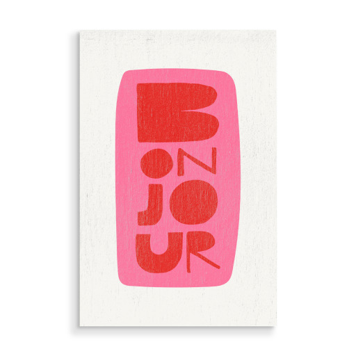 Bonjour French Word Pink