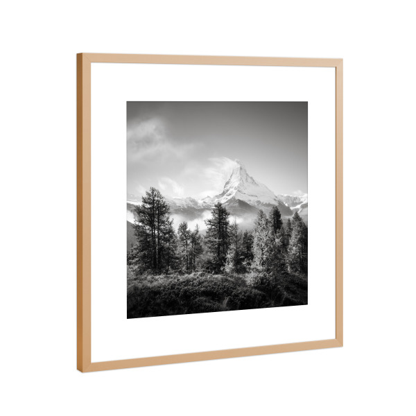 Poster mit Rahmen Kupfer "Matterhorn | Schweiz" artboxONE - Natur,Reise,Schwarzweiß,Reise / Länder,Städte / Zürich