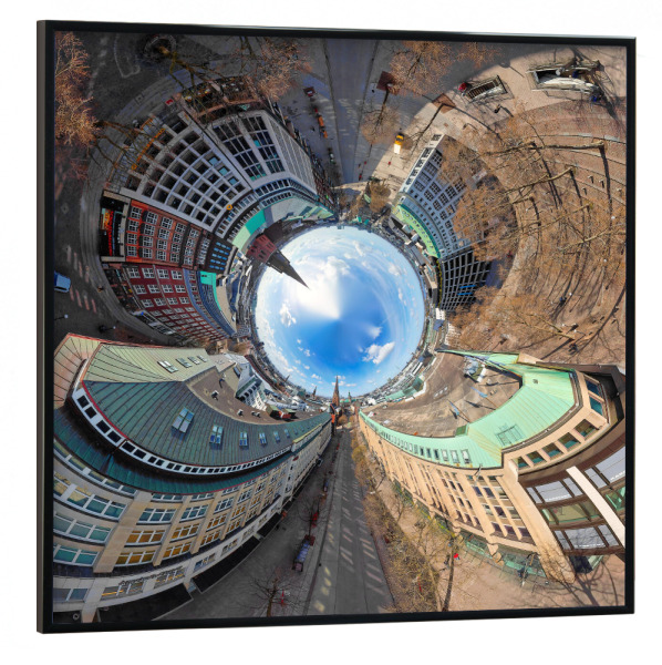 Poster mit schwarzem Rahmen 30x30 cm "Hamburg Mönckbergstr. - PlanetArt" artboxONE - Städte,Städte / Hamburg,Reise,Architektur,Reise / Länder